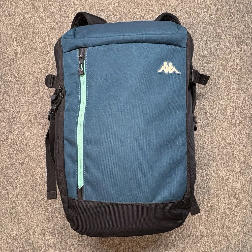 KAPPA Laptop Backpack Blue Black Y2K Strap School College Skate
